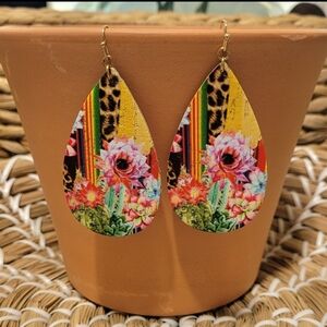 Wildflower Boho Teardrop Earrings New